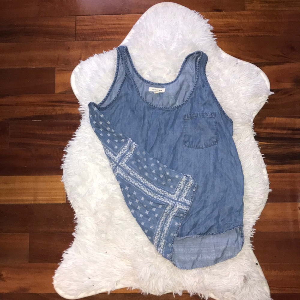 Jean cami with paisley print